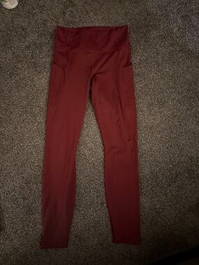 Fabletics Burgundy High-Waist Leggings